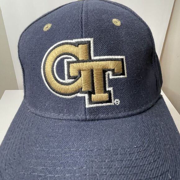 Georgia Tech Hat Mens Blue Yellow Fitted 7 3/8 Zephyr Buzz NCAA Football Cap - Picture 2 of 9